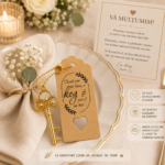 Deschizator de sticle decorativ tip cheie-finisaj auriu, design elegant - imagine 4
