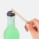 Deschizator de sticle decorativ tip masca, finisaj auriu - imagine 2